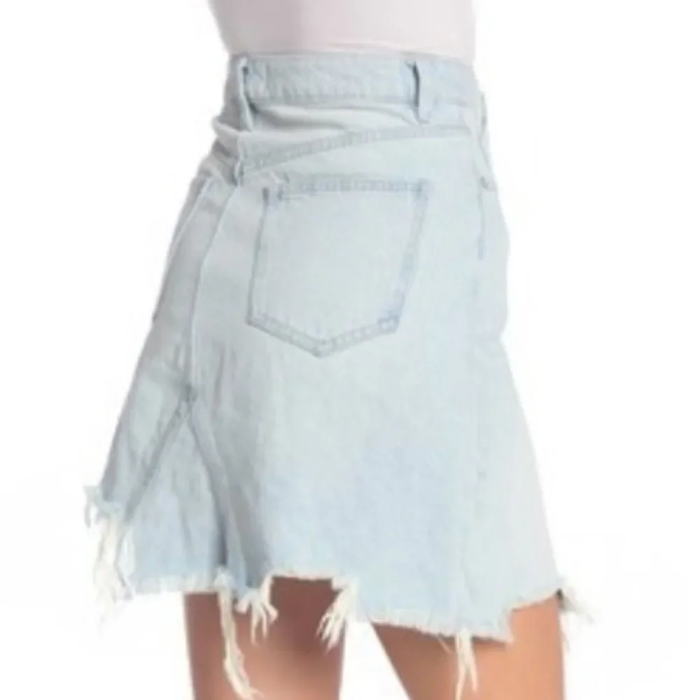 Free People Washed Denim Mini Skirt